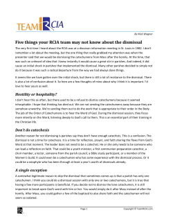 Five things your RCIA team may not know about the dismissal