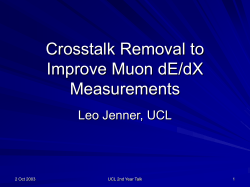 Crosstalk Removal to Improve dE/dX measurements