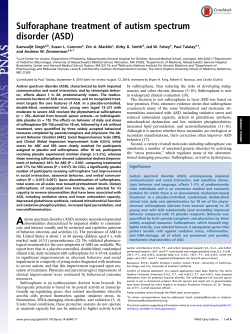 Sulforaphane treatment of autism spectrum disorder