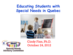 student services - Special Needs Advisory Committee