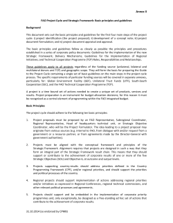 FAO Project Cycle and Strategic Framework: Basic principles and