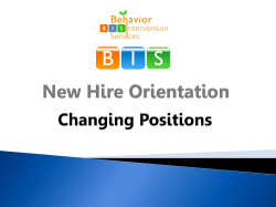 New hire orientation - Behavior Intervention Services