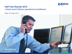 2012 Half-Year Results: "Good result follows operational excellence"
