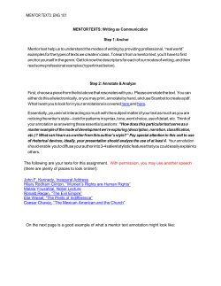 MENTOR TEXT: Speeches (writing as communication)