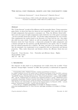 The social cost problem, rights and the (non)empty core