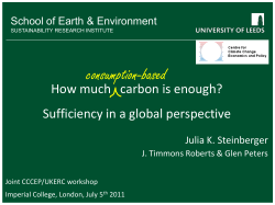 Julia Steinberger on how much consumption based carbon is enough