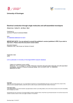 University of Groningen Electrical conduction through single