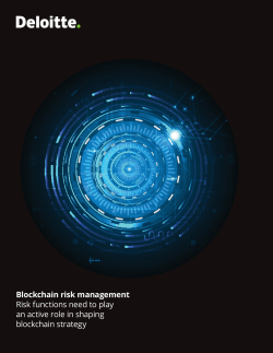 Blockchain risk management Risk functions need to play an active
