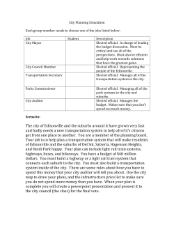 City Planning Simulation Each group member needs to choose one
