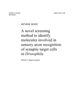 A novel screening method to identify molecules involved in sensory