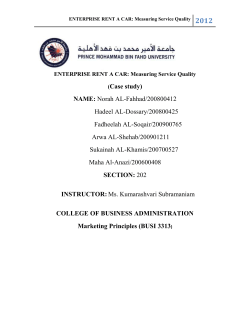 ENTERPRISE RENT A CAR: Measuring Service Quality