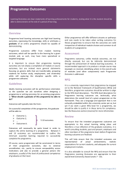 Programme Outcomes