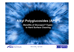 Alkyl Polyglucosides Cognis Glucopon