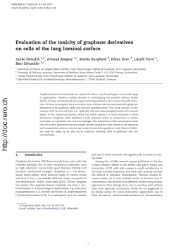 Evaluation of the toxicity of graphene derivatives on cells of the lung