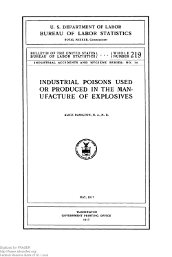 Industrial Poisons Used or Produced in the Manufacture of Explosives