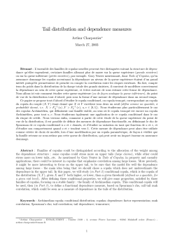 Tail distribution and dependence measures