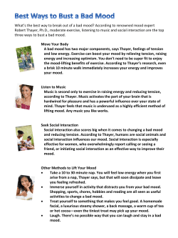 Move Your Body A bad mood has two major components, says