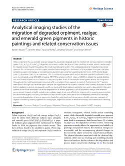 Analytical imaging studies of the migration of degraded orpiment