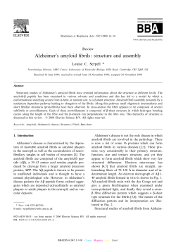 Alzheimer`s amyloid &cent;brils: structure and assembly