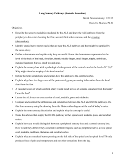 Long sensory pathways lecture handout