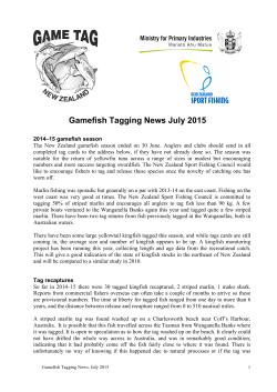 Gamefish Tagging News July 2015