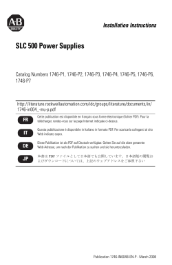 1746-IN004B-EN-P SLC 500 Power Supplies Installation Instructions