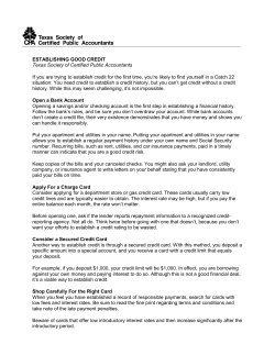 How to Establish Good Credit