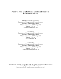 Perceived Firm-Specific Human Capital and Turnover: Stuck in their