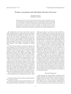 Product Assortment and Individual Decision