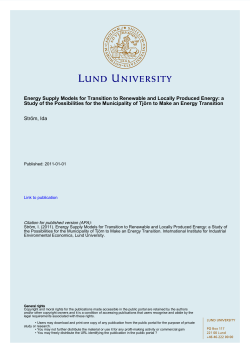 Energy Supply Models for Transition to