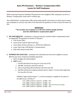 Basic PPS Directions &ndash; Workers` Compensation Disability Leaves