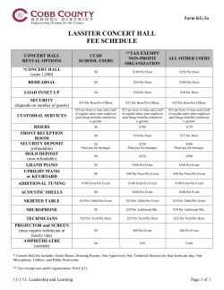 Lassiter Concert Hall Use Fee Schedule