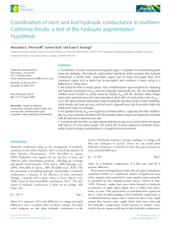 Coordination of stem and leaf hydraulic conductance in southern