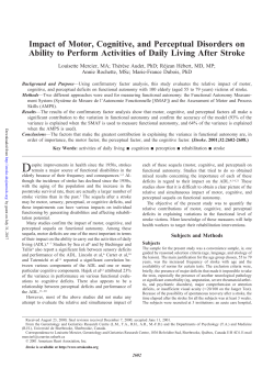 Impact of Motor, Cognitive, and Perceptual