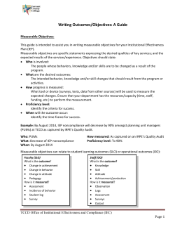 How to Write Measurable Goals and Objectives