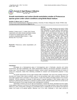 Growth maximization and carbon dioxide assimilation studies of