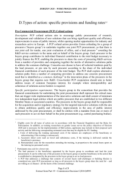 D. Types of action: specific provisions and