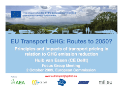 General overview of principles and impacts of transport pricing in