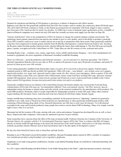 THE THREATS FROM GENETICALLY MODIFIED FOODS. Lexile