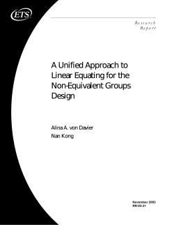 A Unified Approach to Linear Equating for the Non