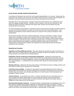 School Board Director Position Description