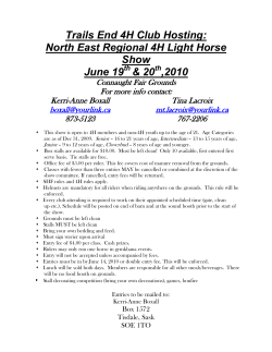 Trails End 4H Club Hosting: North East Regional 4H Light Horse