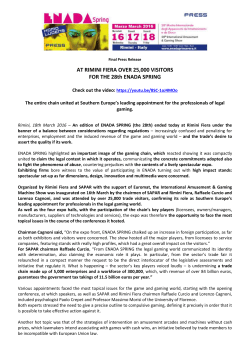 Final Press Release AT RIMINI FIERA OVER 25,000 VISITORS FOR