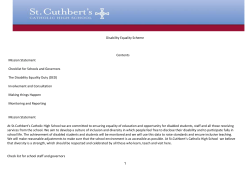 Disability Equality Scheme - St Cuthbert`s Catholic High School