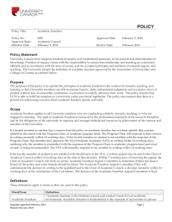 Academic Freedom - University Canada West