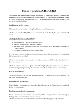 Bonus terms and regulations