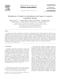 Mechanisms of insight in schizophrenia and impact of cognitive