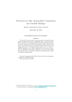 Protection for Sale, Monopolistic Competition and Variable Markups