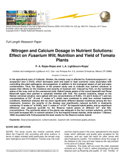 Nitrogen and Calcium Dosage in Nutrient Solutions: Effect on