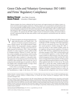 ISO 14001 and Firms` Regulatory Compliance